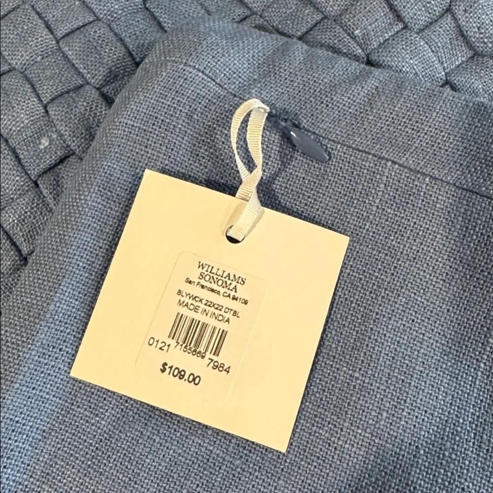 William Sonoma Basket Weave Pillow Cover 22inch NWT